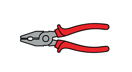 Obraz premium Vivid Illustration of Red-Handled Pliers Isolated Against a Clean White Background Depicting Detailed Tool Design and Functional Elements for
