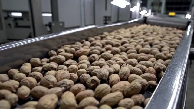 Exploring the nut processing line showcasing efficiency in action at a factory location
