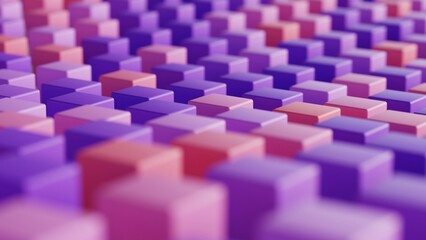 Purple Pink 3D Geometric Blocks Abstract Background