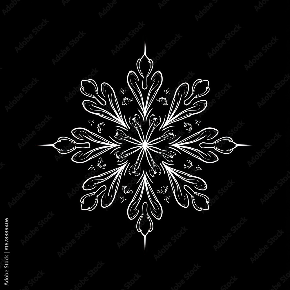 Poster snowflake symmetrical background design.