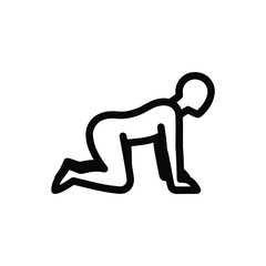 All fours human icon vector