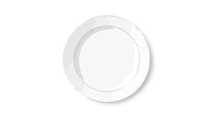 Minimalist rendering of a pristine circular white plate on a plain background illustration showcasing simplicity and elegance in tableware design