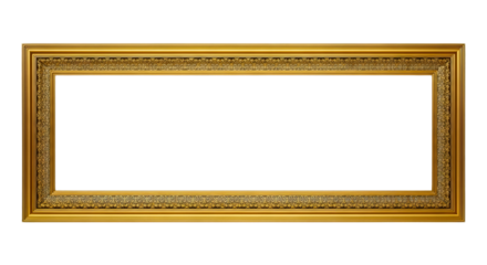 Rectangular antique gold picture frame with ornate detailing, perfect for displaying artwork, photographs, or certificates, adding a touch of elegance to any space