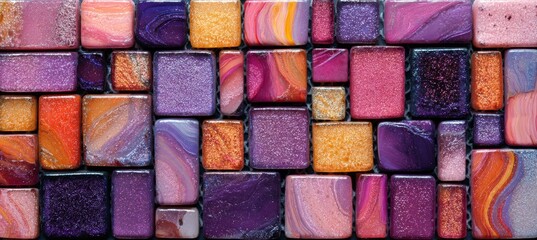 Purple pink yellow jewel tile backgorund. Generative AI technology.	
