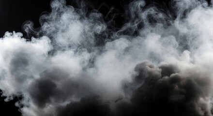 Dramatic cloudscape unveiling ethereal beauty against the stark black backdrop showcasing nature’s