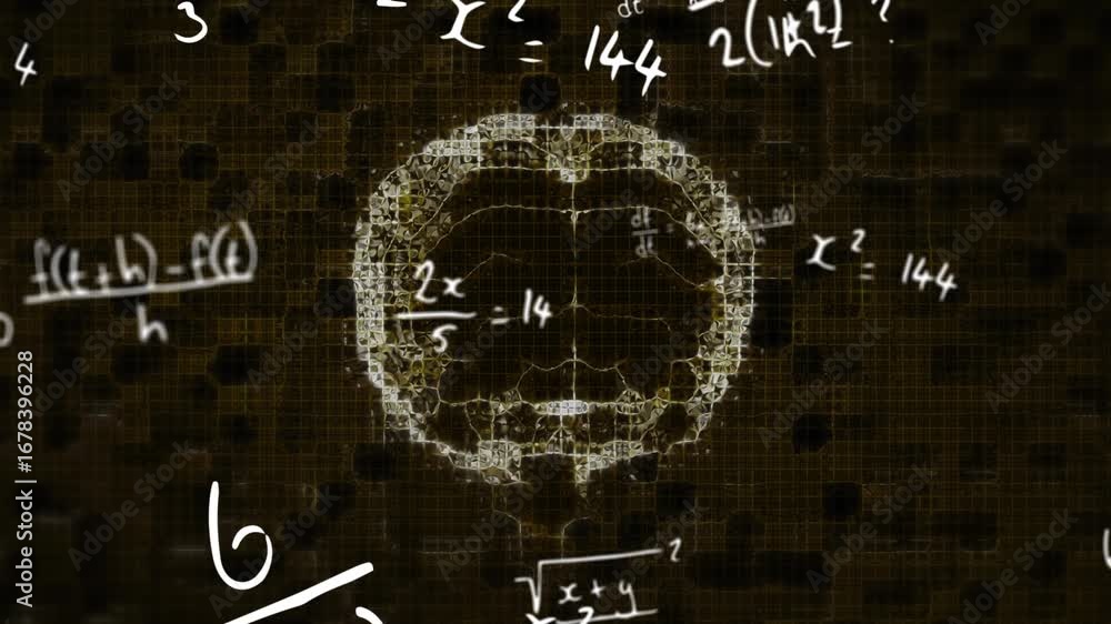 Poster animation of human brain over data processing