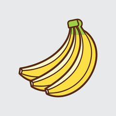Cartoon Bunch of Bananas Illustration on White Background