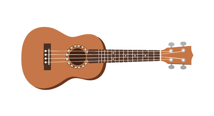 Obraz premium Delicate Ukulele Illustration Showcasing Simplicity and Musical Harmony through Earthy Brown Tones Captivating Isolated Image