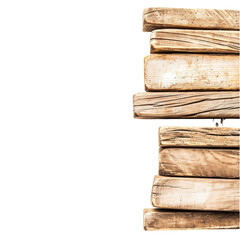 Stacked weathered wooden planks