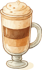 Watercolor Layered Coffee Drink Design
