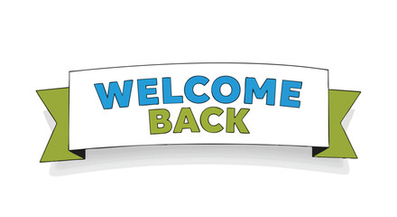 Cheerful Welcome Back Banner Illustration for Homecomings and Festive Celebrations