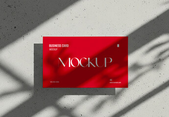 Floating Business Card Mockup with Shadow