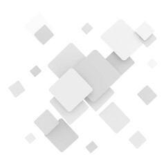 Abstract geometric pattern of white squares isolated on transparent background