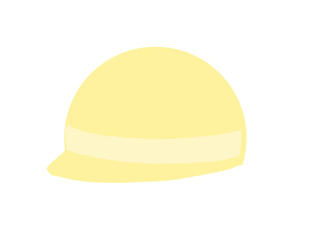 A crayon-style safety helmet illustration, bright and playful design for kids’ construction or safety-themed educational materials.