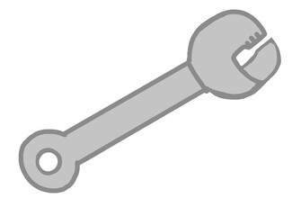 A Crayon-style hand crank drawing, playful and colorful illustration, for children's educational or mechanical-themed design elements