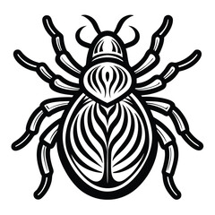 Monochrome Insect Illustration Ornate Details and Artistic Flair A Detailed Black and White Depiction of a Stylized Insect