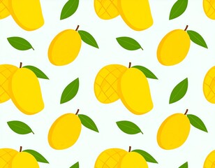 Obraz premium Mango pattern with leaves
