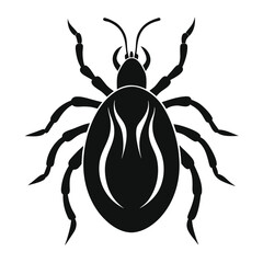 Silhouette of a Tick Arachnid Vector Art Dangerous Pest Carrier of Lyme Disease Creepy Crawly Parasite Silhouette