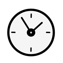 Minimalist Lineart Clock Face Illustration Time Management Icon