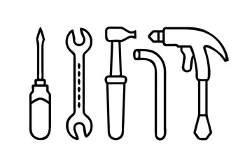 Illustration of various hand tools