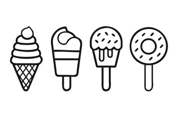 Vector art of collection of ice cream icons