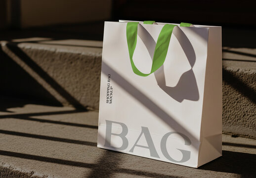 Shopping Bag on Stair Mockup