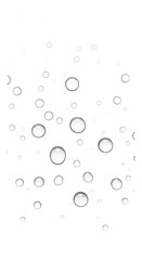 Abstract water droplets on a black background isolated on transparent background