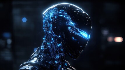 Advanced futuristic robot head