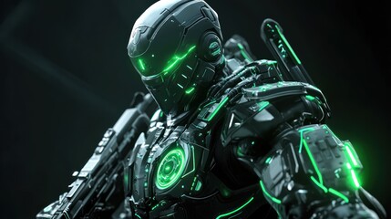 Advanced futuristic combat armor illustration