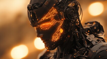 Futuristic robot head design