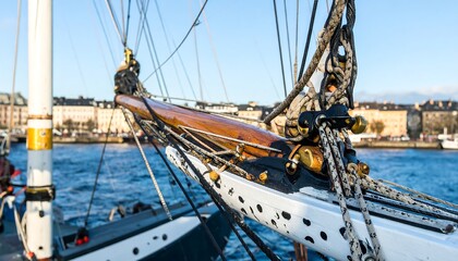 Obraz premium Maritime vessel's bow details