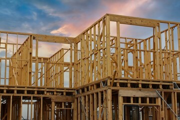 Residential suburban home under  construction in an Australian suburb  a symbol of the housing crisis. © Banana Photography