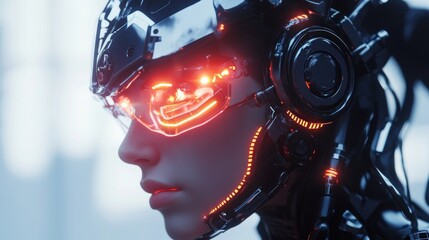 Futuristic humanoid profile