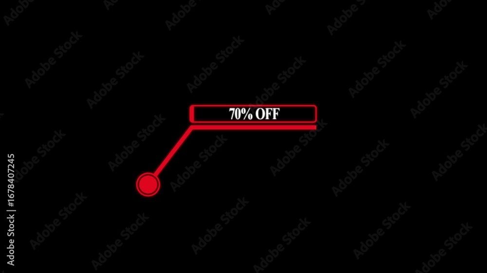 Aufkleber animation of hud elements. hitch style tech hud element with 70% off text. hud elements on black bac