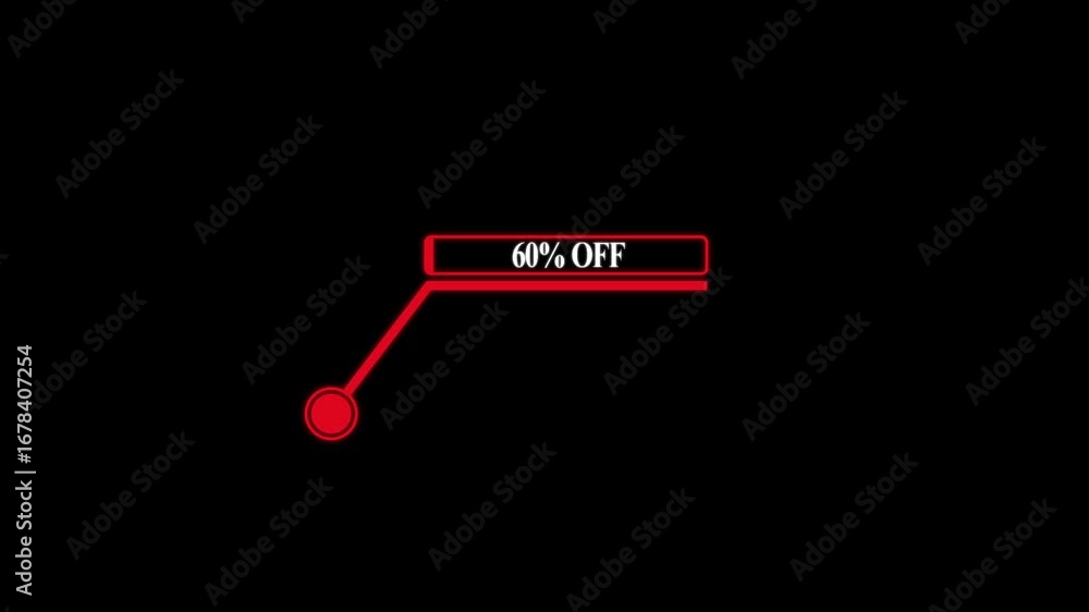 Aufkleber animation of hud elements. hitch style tech hud element with 60% off text. hud elements on black bac