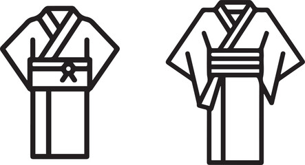Kimono Icon Vector  Traditional Japanese Clothing Symbol Illustration