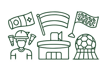 Vector art of soccer and football fan icons for sport
