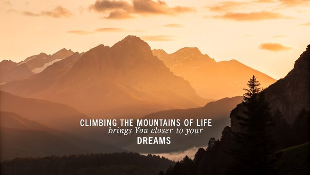 Climbing the Mountains of Life Inspirational Quote.