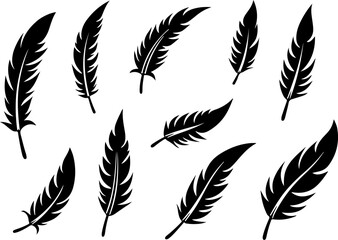 feathers vector illustration, feather, bird, vector, pen, quill, illustration, set, icon, plume, silhouette, pattern, wing, symbol, art, light, drawing, ink, design, fluffy, nature, writing, soft, obj