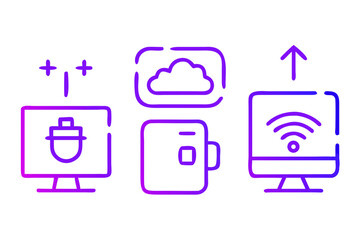 Vector art of set of three computer icons