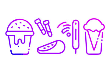 Vector art of summer dessert icons for menu design