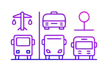 Vector art of various transportation and infrastructure icons