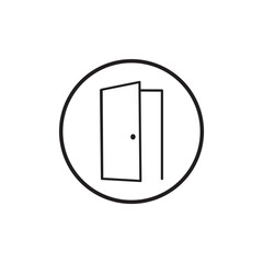 Door open icon collection. Line vector sign, symbol for web and mobile
