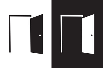 Door open icon logo vector set. Graphic design elements