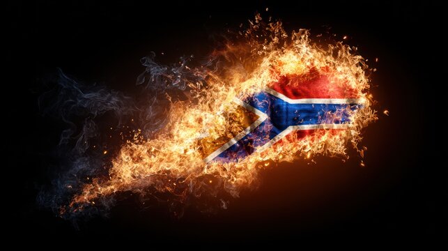 Burning flag image