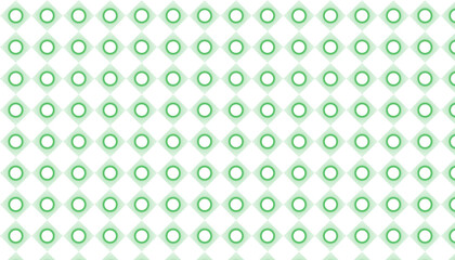 Green diamond pattern with circles on white background