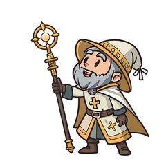 Chibi Sticker Cleric Adventurer, Isolated on transparent background
