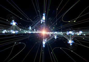 Data Stream Explosion: Digital Connectivity Abstract