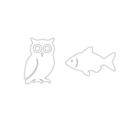 vector illustration of a cartoon animal outline silhouette