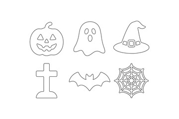 vector illustration of a halloween icone collection silhouette 